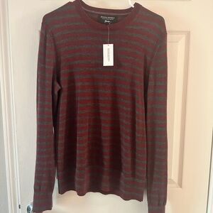 Banana Republic Burgundy and Charcoal Striped Knit